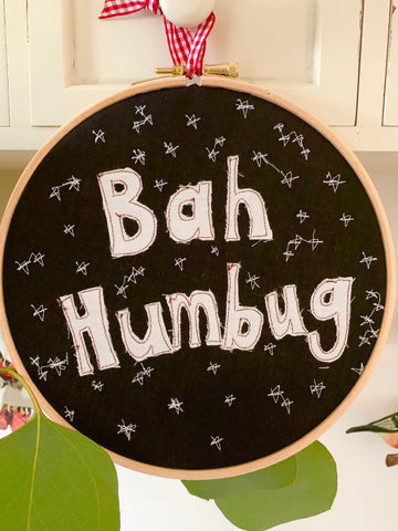 Bah Humbug Embroidery Hoop
