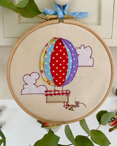 Hot air balloon Embroidery Hoop