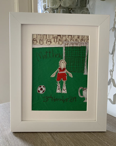 Personalised embroidered boy picture, Football