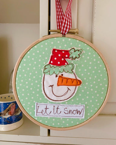 Snowman Embroidery Hoop