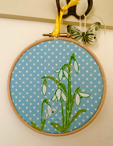 Snowdrop Embroidery Hoop
