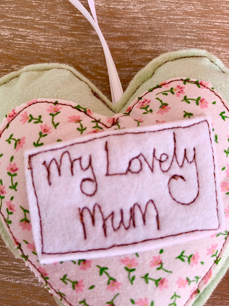 Pink padded Mothersday heart