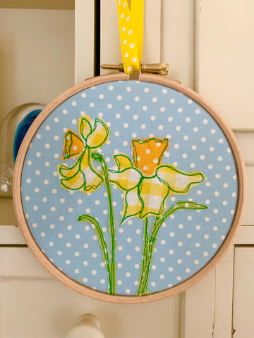 Daffodil Embroidery Hoop